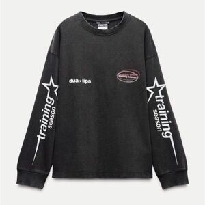 NWT! ZARA Limited Edition Rare Dua Lipa Collaboration Long Sleeve T-Shirt - S